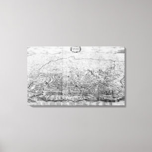 Impressão Em Tela Mapa de Roma