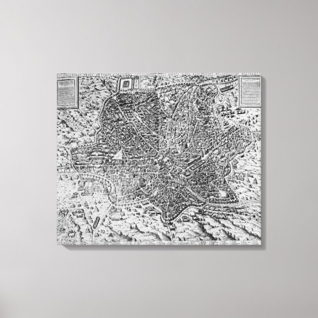 Impressão Em Tela Mapa de Roma, 1579 (Frente)