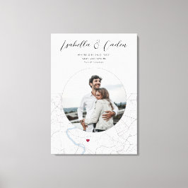 Impressão Em Tela Mapa de Roma Noivado Foto do Presente Vertical