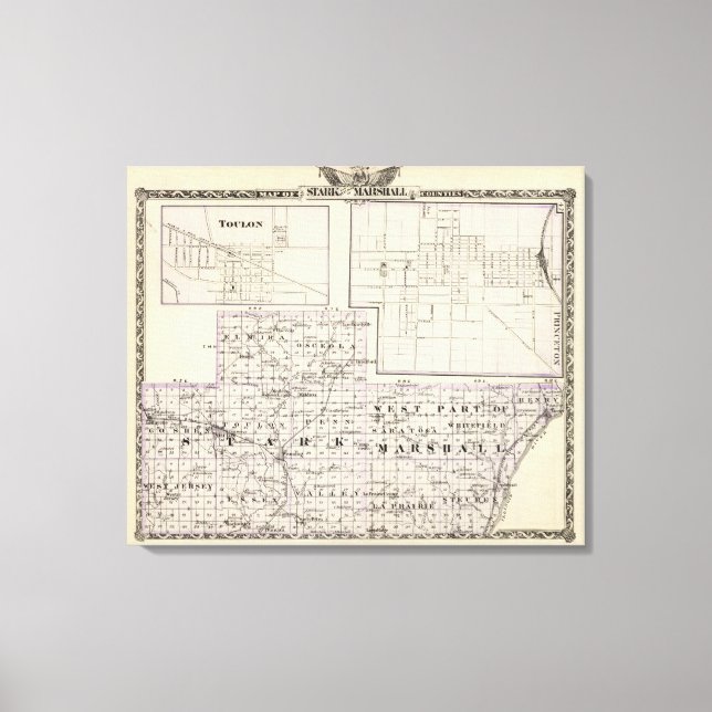 Impressão Em Tela Mapa de Stark e parte oeste de Marshall (Frente)