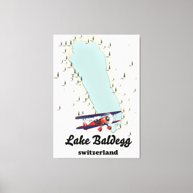 Impressão Em Tela mapa de suiça do lago Baldegg (Frente)