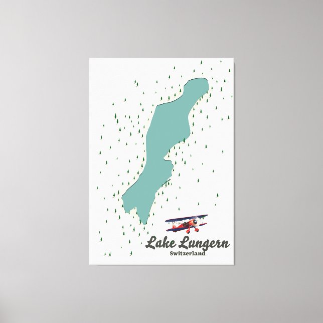 Impressão Em Tela Mapa de Suiças do Lago Lungern (Frente)
