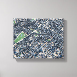 Impressão Em Tela Mapa de Taiwan na cidade de Taipei