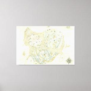 Impressão Em Tela Mapa de Trino sem rótulo