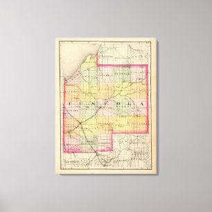 Impressão Em Tela Mapa de Tuscola County, Michigan