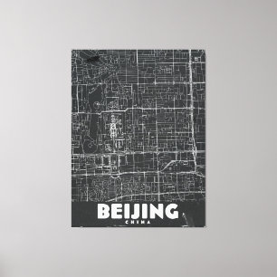Impressão Em Tela Mapa de Viagem Antigo de Pequim China
