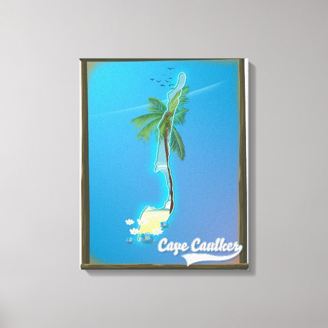Impressão Em Tela Mapa de viagem de Cape Caulker (Frente)