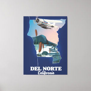 Impressão Em Tela Mapa de viagem Del Norte Califórnia