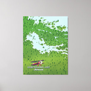 Impressão Em Tela Mapa de viagem do lago Kabetogama, Minnesota, EUA.