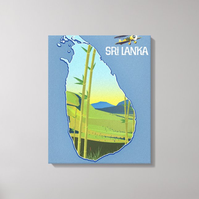 Impressão Em Tela Mapa de viagem do Sri Lanka (Frente)
