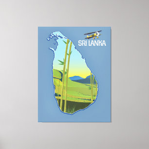 Impressão Em Tela Mapa de viagem do Sri Lanka