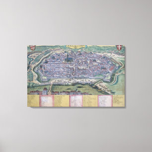 Impressão Em Tela Mapa de Viena, de "Civitates Orbis Terrarum" perto
