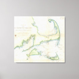 Impressão Em Tela Mapa de Vintage do Cabo Cod (1857)