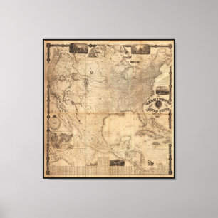 Impressão Em Tela Mapa de Washington dos Estados Unidos (1861)