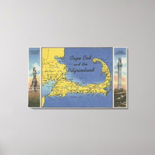 Impressão Em Tela Mapa detalhado do território peregrino