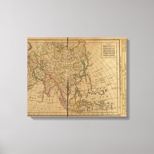 Impressão Em Tela Mapa do Atlas Asiático (Frente)