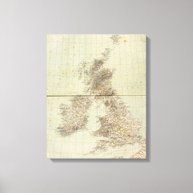 Impressão Em Tela Mapa do Atlas da Grã-Bretanha excelente (Frente)