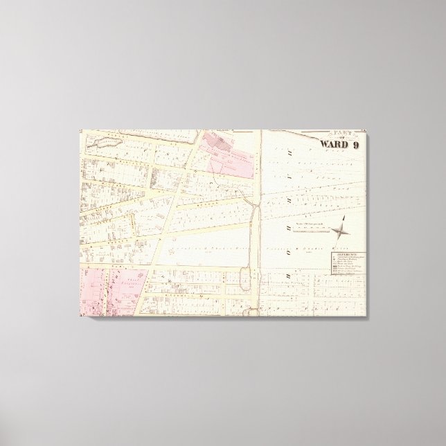 Impressão Em Tela Mapa do Atlas de Benjamin Allen e James Fenn (Frente)