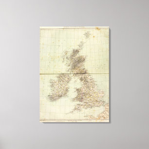 Impressão Em Tela Mapa do atlas de Grâ Bretanha