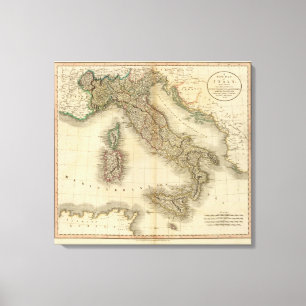 Impressão Em Tela Mapa do atlas de Italia