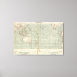 Impressão Em Tela Mapa do atlas de Oceania