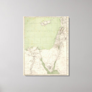 Impressão Em Tela Mapa do atlas de Sinai, Egipto, Syria