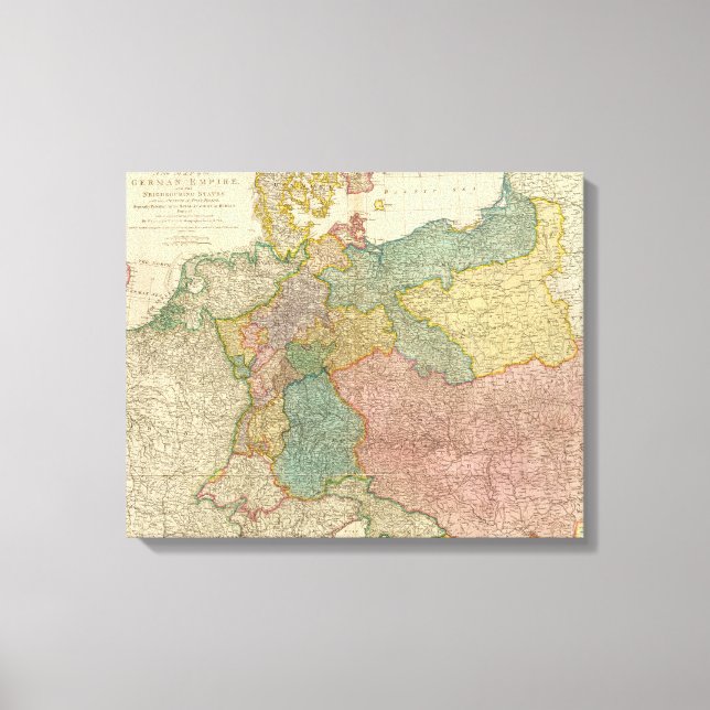 Impressão Em Tela Mapa do Atlas do Império Alemão (Frente)