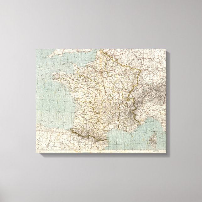 Impressão Em Tela Mapa do Atlas France (Frente)