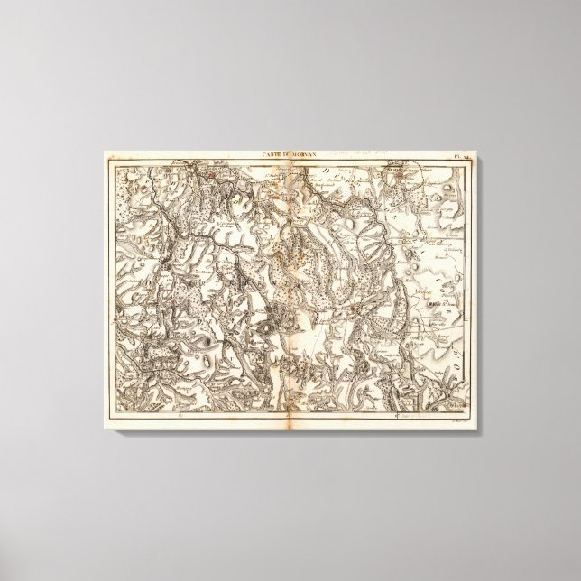 Impressão Em Tela Mapa do Atlas Morvan (Frente)