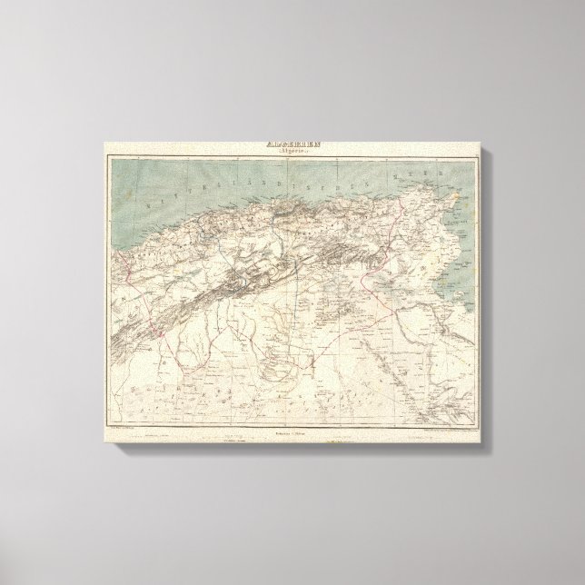 Impressão Em Tela Mapa do Atlas na Argélia (Frente)