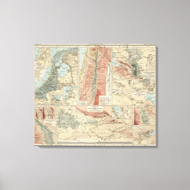 Impressão Em Tela Mapa do Atlas Tieflander (Frente)