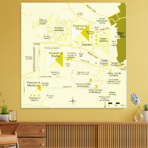 Impressão Em Tela Mapa do complexo da pirâmide de Gizé Diagrama