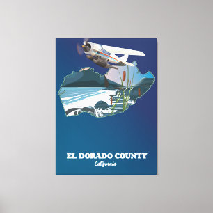Impressão Em Tela Mapa do Condado de El Dorado