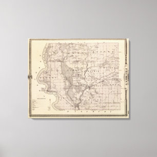 Impressão Em Tela Mapa do Condado de Fremont, Estado de Iowa