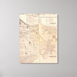 Impressão Em Tela Mapa do Condado de Lake com Lowell