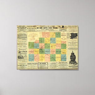 Impressão Em Tela Mapa do Condado de McLean, Illinois 1886