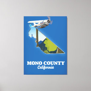 Impressão Em Tela Mapa do Condado de Mono Califórnia