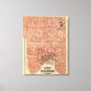 Impressão Em Tela Mapa do Condado de Ramsey, Minnesota