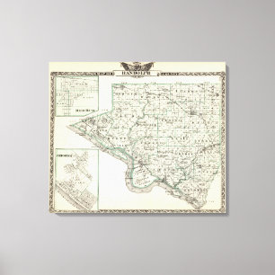 Impressão Em Tela Mapa do Condado de Randolph, botão vermelho e de