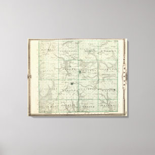 Impressão Em Tela Mapa do Condado de Wayne, estado de Iowa