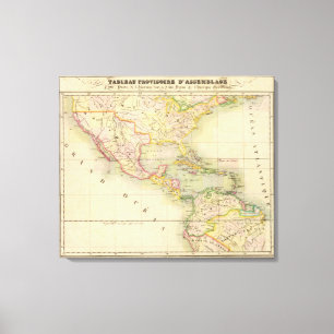 Impressão Em Tela Mapa do conjunto de América