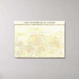 Impressão Em Tela Mapa do conjunto de Europa