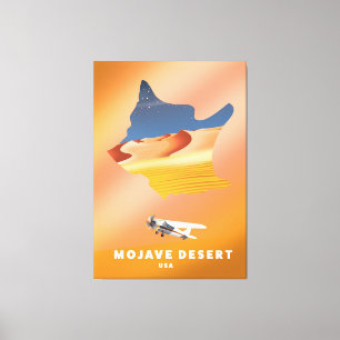 Impressão Em Tela Mapa do Deserto de Mojave EUA