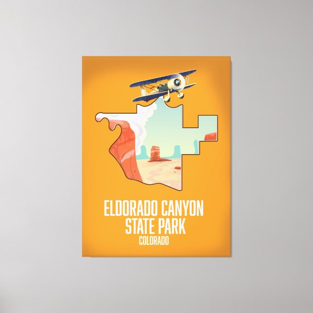 Impressão Em Tela mapa do Eldorado Canyon State Park (Frente)