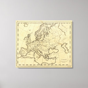 Impressão Em Tela Mapa do esboço de Europa