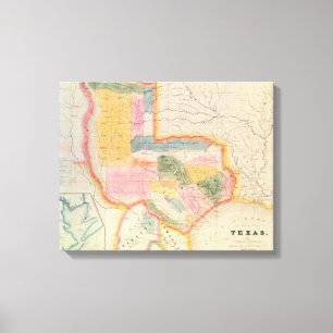 Impressão Em Tela Mapa do estado do Texas 1835