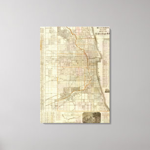 Impressão Em Tela Mapa do guia de Blanchard de Chicago