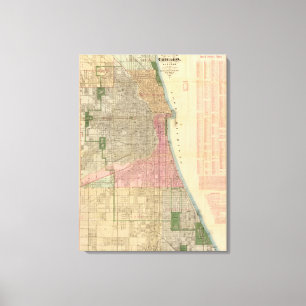 Impressão Em Tela Mapa do guia de Blanchard de Chicago 2