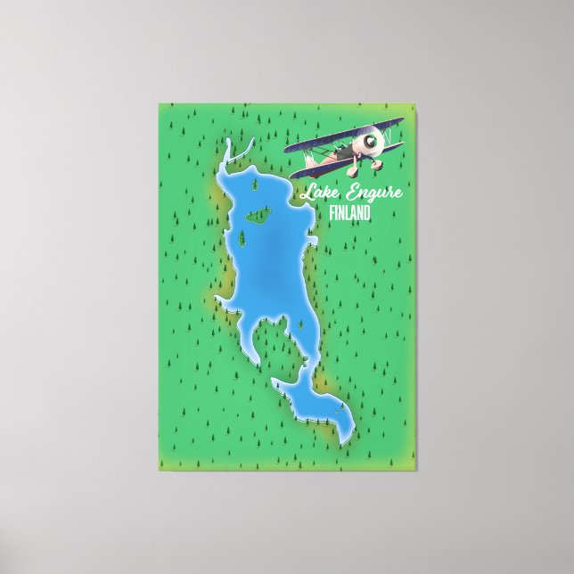 Impressão Em Tela Mapa do Lago Engure Finlândia (Frente)