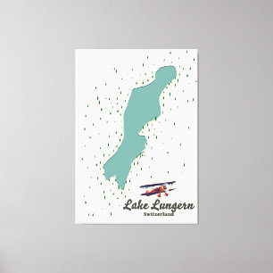 Impressão Em Tela Mapa do Lago Lungern Suíça